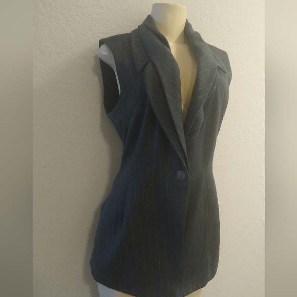 Byron Lars Deep Grayish Olive Green Long Vest 12 - Picture 10 of 16